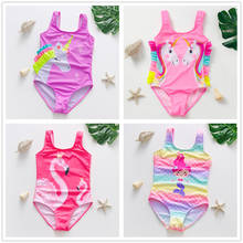 Купальный костюм для девочек, Цельный купальник для девочек, детский купальный костюм, высокое качество, детский купальный костюм с рисунком, пляжный wear-SW640mix 2024 - купить недорого