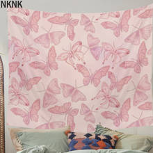 Pink Butterfly Tapestry INS Tapestry Pink Tenure Hippie Tapestry Indian Elephant Boho Decor Background Wall Cloth Tapestries 2024 - buy cheap