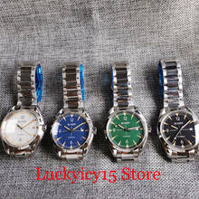 BLIGER Brand 24 Jewels NH35A Movement Green/Blue Mechanical Men Watch Steel Bracelet Date Window Sapphire Crystal Seeing Back 2024 - buy cheap