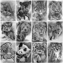 Evershine 5D DIY Diamond Embroidery Tiger Black White Diamond Painting Animals Lion Cross Stitch Mosaic Home Decoration 2024 - buy cheap