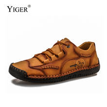 YIGER Men Loafers 2020 New lace-up Fashion Non-slip leisure large size male casual shoes new man driving shoes loafers 2024 - купить недорого