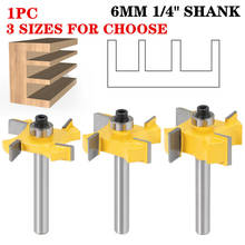 1pc 6.35mm shank carpintaria ferramenta roteador bits para madeira rabbeting tipo t com rolamentos fresa grau industrial 2024 - compre barato