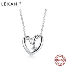 LEKANI 925 Sterling Silver Heart Necklace for Women Romantic Valentine's Day Heart Love Pendant Necklaces Fine Jewelry Gift 2024 - buy cheap