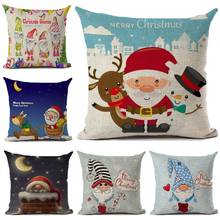 Funda de cojín de Navidad para decoración del hogar, cobertor de almohada decorativo para sofá, sala de estar, Tomte, gnomos, Santa 2024 - compra barato