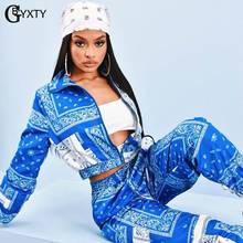 GBYXTY Paisley Print Fashion Fitness Bandana Tracksuit Long Sleeve Crop Tops and Pants 2 Piece Set Women Spring Sweatsuit ZL1115 2024 - buy cheap