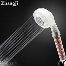 Насадка для душа ZhangJi с эффектом дождя для ванной комнаты, водосберегающая Массажная силиконовая насадка из АБС-пластика, с анионной фильтрацией, ручная насадка для душа 2024 - купить недорого