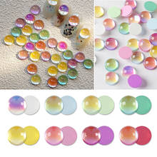 Arte de unha redonda de mocha com strass 30/100 pçs, acessórios de decoração lisos e espessos em forma de gota colorida de doces 2024 - compre barato