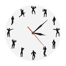 Reloj de pared de diseño minimalista para fisicoculturismo, decoración de pared para gimnasio, profesional, regalo hecho a mano 2024 - compra barato