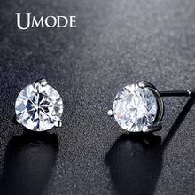 UMODE-pendientes de plata de primera ley con piedra para mujer, aretes pequeños, plata esterlina 0,75 CT, Circonia cúbica, zirconia, circonita, zirconita, Color dorado, UE0192 2024 - compra barato