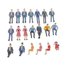 20x miniatura pessoas figuras modelo trem diorama scenics kit de construção, 1:30g escala 2024 - compre barato