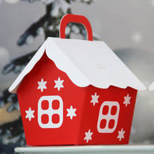 Caixa de lembrancinhas para casa de natal, 50 peças, caixa de presente, sacola de embalagem de biscoitos diy, natal, novo ano, decoração de festa 2024 - compre barato