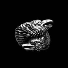Viking мужское кольцо с двумя обручивающимися воронами из норсе мифологии серебряного цвета Odin ворона кольца из нержавеющей стали нордический амулет ювелирные изделия OSR434 2024 - купить недорого