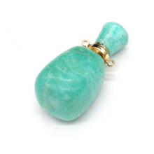 Natural Stone Perfume Bottle Pendant Exquisite Section Amazonite For Jewelry Making Charms DIY Necklace Accessory 2024 - buy cheap