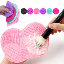 Makeup Brush Cleaning Mat Makeup Brush Cleaner Pad 1 Silicon Cosmetic Brush Cleaning Mat with Suction Cup Portable Washing Tool 2024 - buy cheap