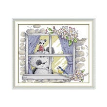 Pandas and partners cross stitch kit cartoon 11ct count canvas stitches embroidery DIY handmade needlework plus 2024 - buy cheap