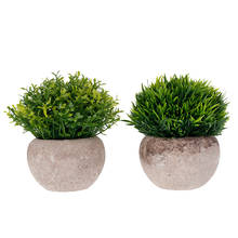 Mini plantas artificiales de simulación, adorno de bonsái de imitación, para decoración de jardín, fiesta, Hotel, 2 uds. 2024 - compra barato