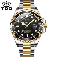 Tdo aço relógio de mergulho automático luxo cristal safira dos homens relógios mecânicos luminosa data esporte à prova dwaterproof água relogio masculino 2024 - compre barato