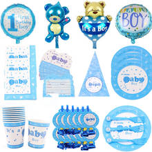 Arrival Disposable tableware set garnival wedding baby shower children birthday party blue  decorations kids Party Supplies 2024 - buy cheap