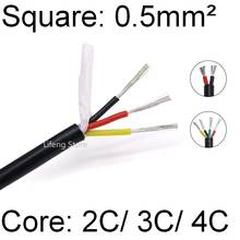 Square 0.5mm Sheath Wire 2 3 4 Core Super Soft Silicone Rubber Insulated Copper Cable Power Signal Line Hight Temperature Black 2024 - buy cheap