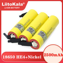 Liitokala Lii-HE4 2500mah li-lon bateria 18650 3.7v baterias recarregáveis de energia max 20a descarga + folha de níquel diy 2024 - compre barato