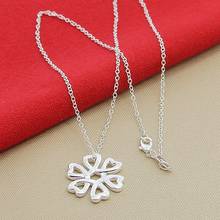 925 Sterling Silver Fashion Simple Round Fan Pendant Necklace Women New Charm Jewelry Silver Necklaces 2024 - buy cheap