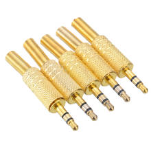 5Pcs/lot Metal Stereo 3 Pole 3.5mm Male Repair Headphone Jack Plug Coax Cable Audio Soldering Adapter Plug Jack Connector