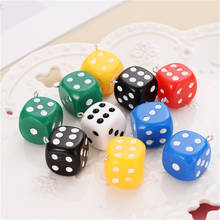 Julie Wang 10PCS Resin Dice Charms Random Mixed Colors Keychain Jewelry Making Accessory Home 16mm Dice Decor 2024 - buy cheap