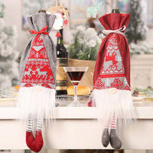 Christmas Wine Bottle Cover Christmas Decoration for Home Ornament New Year's Cloth Bottle Cover Gift 35x15.5cm 2024 - buy cheap