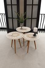 Креативный круглый скандинавский деревянный журнальный столик, кровать, диван, боковой столик, сервис для чая, фруктов, закусок, поднос, маленький стол, мебель для гостиной 2024 - купить недорого