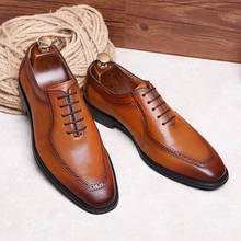 DESAI/деловые модельные туфли; мужские повседневные туфли из натуральной кожи в английском стиле с мягкой подошвой; дышащие Туфли-оксфорды с квадратным носком; официальная обувь 2022 - купить недорого