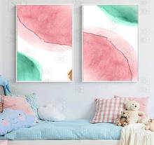 Canvas Painting Mix Color Green Pink Poster Print On Abstract Wall Painting Wall Art Pictures for Living Room Home Decoration 2024 - buy cheap