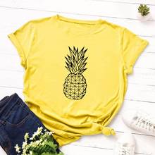 Women T-Shirt Summer Cotton S-5XL Versatile Short Sleeve Cute Pineapple Fruit Print Woman Casual Simple Tshirts Ladies Tops Tees 2024 - buy cheap