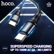 Hoco-cable de carga USB tipo C de 100W, cable de alta potencia 5A, cargador rápido USBC para Macbook, Samsung, Xiaomi, Huawei, sincronización de datos 2024 - compra barato