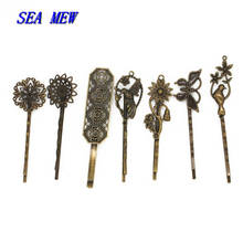 1 Pair Vintage Metal Copper Hair Clips Antique Bronze Plated Women's Hairgrip Barrettes Setting For Jewelry Making 2024 - buy cheap
