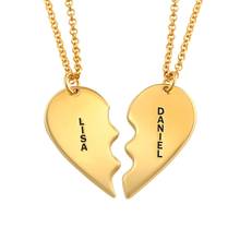 Double Heart Name Necklace Custom Couple Name Necklace Engraved Letters Handmade Personalized Engagement Gifts For Women 2024 - buy cheap