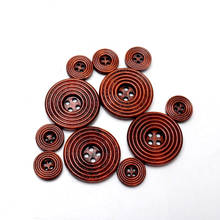 Four-hole button DIY Dark Brown Spiral Wood Sewing Buttons for Handmade Scrapbooking Craft 30pcs 15-30mm 2024 - buy cheap