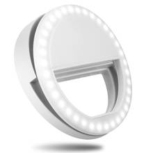 Selfie anel de luz luzes clipe na câmera do telefone led luz 3 nível brilho ajustável selfie círculo luz para iphone ipad android 2024 - compre barato