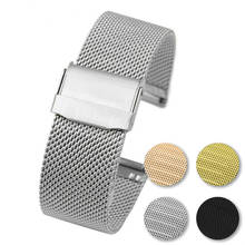 Milanese pulseira de aço inoxidável banda de relógio substituição cinta largura 12mm 14mm 16mm 18mm 20mm 22mm 24mm 2024 - compre barato