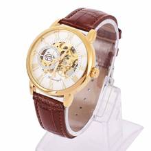 Men Mechanical Watches Winner Luxury Steel Semi-Automatic Classic Skeleton Leather Band Wristwatch Relogio Masculino 2024 - buy cheap