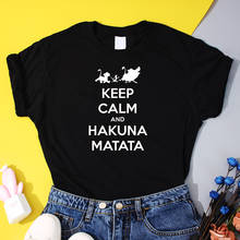 Футболка Simba Timon Pumba, футболки с изображением короля льва Hakuna Matata, забавные стильные топы в стиле Харадзюку, Модная хлопковая свободная футболка для женщин 2024 - купить недорого