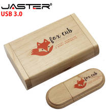 JASTER USB 3,0 клен деревянный + коробка флэш-накопитель 16 ГБ 32 ГБ 64 Гб фотография свадебный подарок (Бесплатный Пользовательский логотип) 2024 - купить недорого