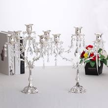 Castiçal de metal e ferro prateado para velas, castiçal para decoração de casa e casamento zt105 2024 - compre barato