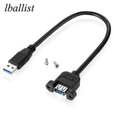 Lballist-Cable de extensión USB 3,0 macho a hembra, doble blindado (lámina + trenzado) con tornillo de montaje en Panel de 30cm, 60cm, 1m, 1,5 m, 3m 2024 - compra barato