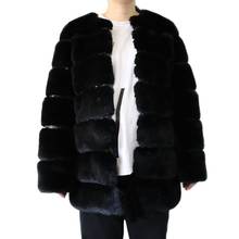 Super Soft Faux Rabbit Fur Coat Women Winter  Elegant Long Faux Fur Overcoat Female Faux Fur Jacket Wholesale LJLS114 2024 - buy cheap
