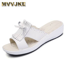 MVVJKE New Bohemia Casual Women Flat Platform Tassel Butterfly-Knot Sandals Wedges Beach Sandals Shoes Flip Flops Women 2024 - buy cheap