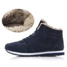 Men Boots Men's Shoes Sneaker Winter Shoes Ankle Boots Snow Boots Flat Casual Warm Plush Plus Size Fur Boots for Men Black Blue 2024 - buy cheap