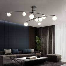Lámpara de araña LED de bola de cristal minimalista, accesorio de iluminación nórdico para sala de estar, luces de restaurante para el hogar, lámpara colgante para comedor 2024 - compra barato