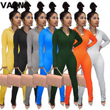 VAZN 2020 Top Quality Energy Office Lady Sweet Simple Free Fashion Solid Sexy Full Sleeve Women High Waist Skinny Jumpsuits 2024 - buy cheap