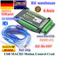 EU 4-осевой NVUM ЧПУ контроллер 200 кГц MACH3 USB карта управления движением для ЧПУ гравировки шагового двигателя серводвигателя от RATTM Motor 2024 - купить недорого