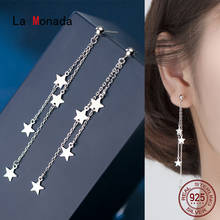 La Monada-pendientes colgantes de estrella coreana para mujer, aretes largos de Plata de Ley 925, joyería, elegantes 2024 - compra barato